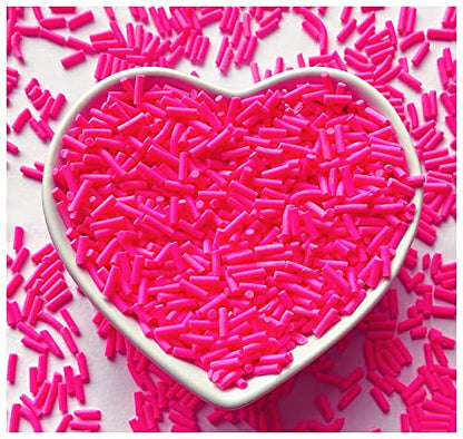 50g Fake Sprinkles Resin Sprinkles Fake Candy Sprinkles Clay Sprinkles Polymer Sprinkles Polymer Clay Slices for Nail Art DIY Crafts Cake Phone Case(9-Rose Red) - color: 19-Rose Red