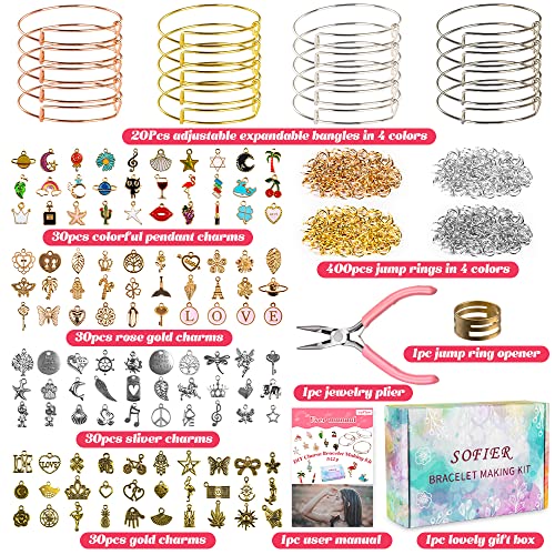 Sofier Bracelet Making Kit DIY Jewelry Supplies 542pcs for Teen Girls Women - color: Multiple