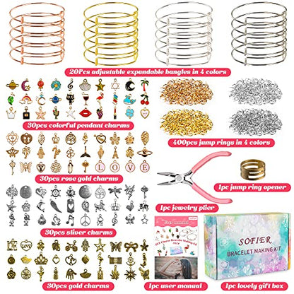 Sofier Bracelet Making Kit DIY Jewelry Supplies 542pcs for Teen Girls Women - color: Multiple
