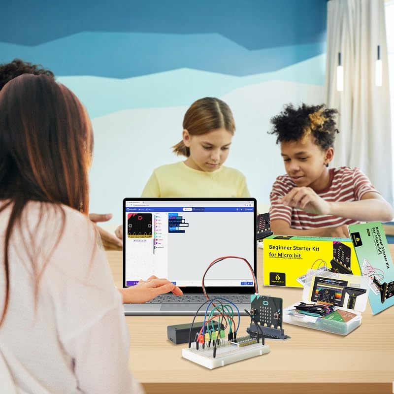 KEYESTUDIO Microbit Basic Starter Kit for BBC Micro:bit V2 Accessories STEM Kit Coding for Beginners (Micro:bit V2.21 Included)