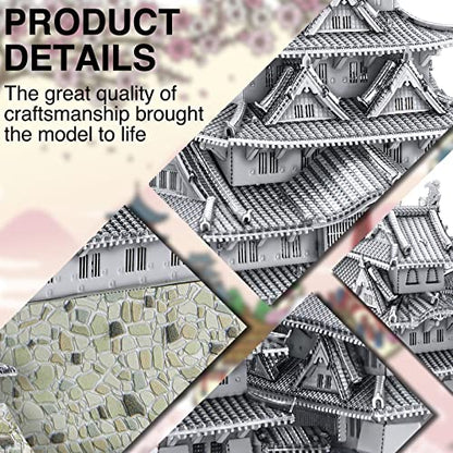 Piececool 3D Metal Puzzles for Adults, Himeji Castle - Japanese Architecture 3D Model Building Kits Creative Home Decoration Great Birthday - style: Himeji