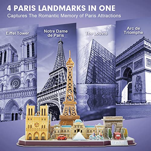 CubicFun 3D Puzzles for Kids Ages 8-10 Pairs Cityline - style: 2 CITY LINE PARIS