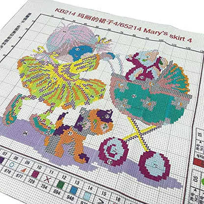 Howie's Needlepoint Cross Stitch Kits, 11CT Pre-Printed Pattern Needlepoint Kits, Full Range of Stamped Starter Kits (Mary's Skirt, 15.4 x 13.4 Inch) - color: Mary's Skirt
