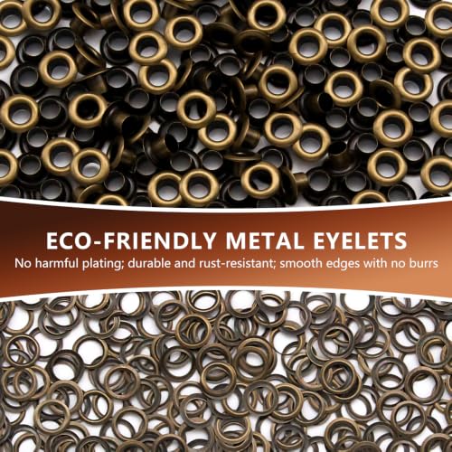 SEMINI 400 Sets 4mm Bronze Grommet Eyelet Kit for Fabric Leather Crafts - color: Bronze,4mm,400Set
