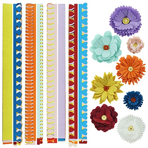 FAZHBARY 20 Inch / 50 CM Quilling Paper Flowers Kit Colorful 8 Different Petal Paper Quilling Strips Bulk for DIY Handmade Art Crafts