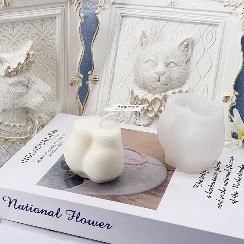 Candle Molds - Silicone Mold for Candles Making, DIY 3D Moulds for Soy Wax, Beeswax, Scented Candle, Valentine's Day Gifts (Butt) - color: Butt
