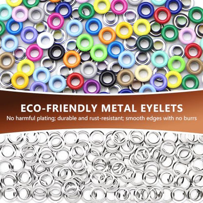 SEMINI 400 Sets 5mm Multi-Color Grommet Kit for Fabric Leather Crafts - color: Colorful,5mm,400Set
