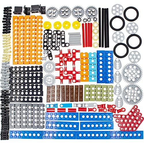 Habow 184pcs Technic Parts - Gears, Axle Pins, Connectors, Liftarms, Wheels, Plates, Cams, Bushes - MOC WeDo 2.0 Replacement Pieces