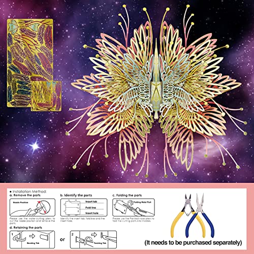 Piececool 3D Metal Model Kits, 12 Constellation Series - Gemini Wishing Cranes Assembling Metal Model Building Kits DIY Handcraft Kits 3D Puzzles for Adults, Best Birthday Gifts, 55Pcs - color: Gemini