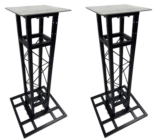 (2) Black 3.28 ft DJ Lighting Square Truss Ultra Light Weight Dual Totem System Only 19 LB each
