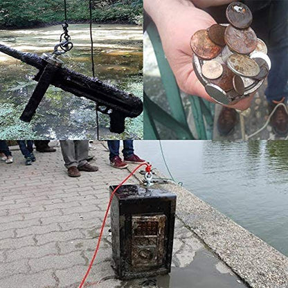 FINDMAG 750 LBS Magnet Fishing Kit, 2.36 Inch Double Sided Strong Magnet - color: Double Hole, size: 2.36 inches(60mm)-750lb
