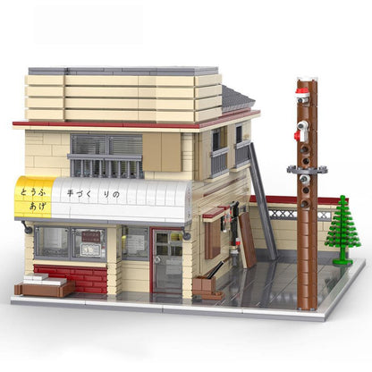 Japanese Street View House Building Blocks -MOC Street View Modular Architecture Initial-D 25th Anniversary Construction Building Toy Set for Adult 1908 Pieces - style: Tofu Shop no box