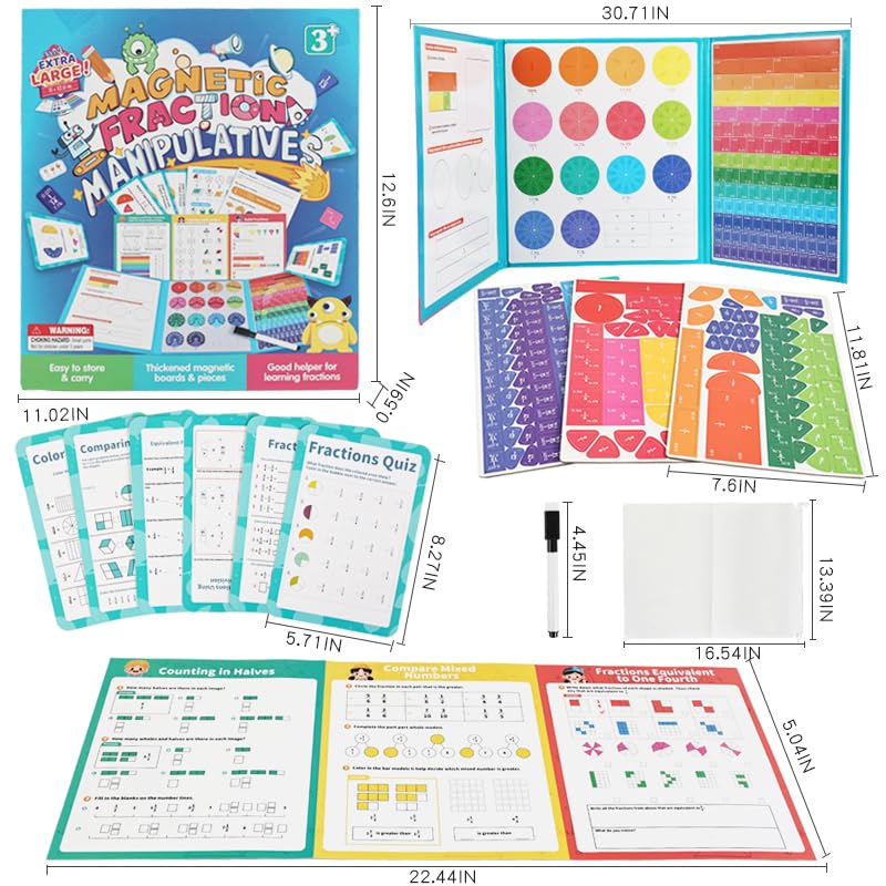 Extra Large Magnetic Fraction Educational Puzzle, Math Manipulatives