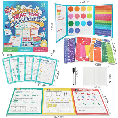 Extra Large Magnetic Fraction Educational Puzzle, Math Manipulatives