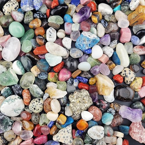 2lb 300+ Pcs 50Kinds Crystal and Gemstones Set Rocks Collection