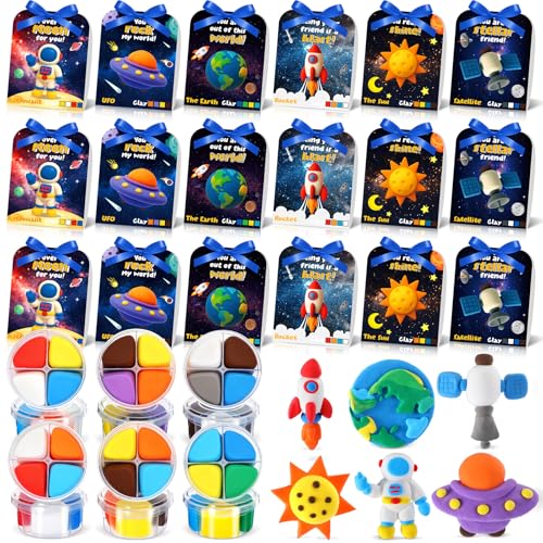 Capoda 18 Sets Outer Space Air Dry Clay Kit for Kids Space Craft Kit Gifts - style: Space