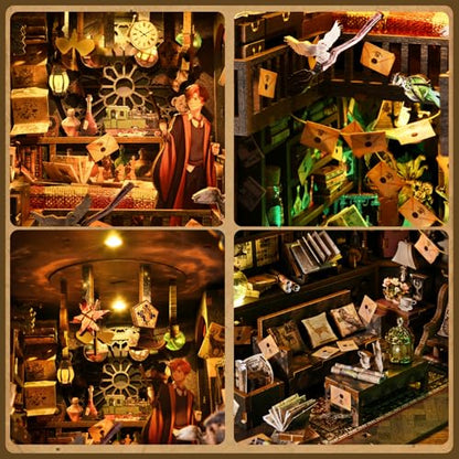 TOYQI Book Nook Kit, DIY Miniature Dollhouse Kit for Adults and Teens - color: House of Magic