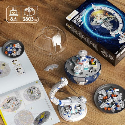 Collector's Edition Space Station Globe Set with LED Light, 2803 PCS Educational STEM Assembly Kit, 360° Rotation. Ideal Educational Gift for Kids Aged 8+, Teens, Adults, and Astronomy Enthusiasts - color: Blue