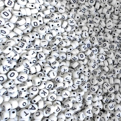 JULIMAIDONG Alphabet Beads A-Z 1350+Pcs Letter Number Hearts Bracelets Bead - color: Black