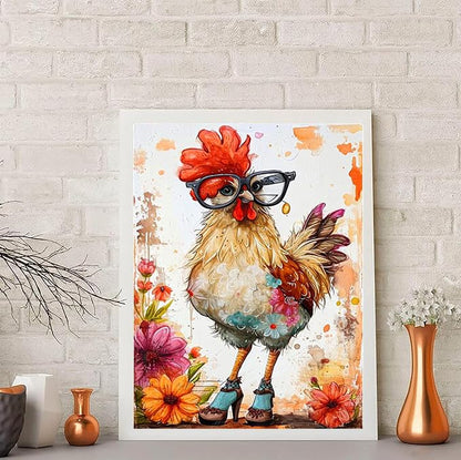 Ekuxom Chicken Diamond Art Kits for Adults-Diamond Painting - color: Chicken-1