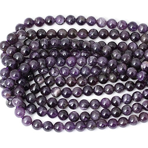 35PCS 10mm Natural Amethyst Gemstone Round Loose Beads Crystal Energy Stone Healing Power for Jewelry Making 1 Strand 15" - color: amethyst, size: 10mm