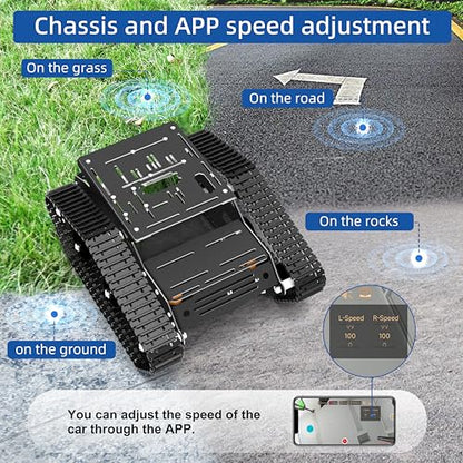 Smart Robot Car Kit with Robotic Arm HD Camera for Mega 2560, Utility Intelligent Tank Chassis Robotics Vehicle, Smart Learning & Educational Robot Toys by iOS Android PC Controlled