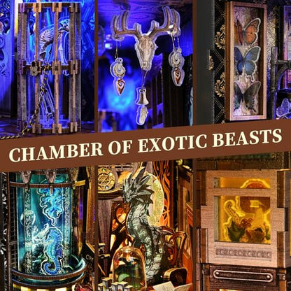 TOYQI Book Nook Kit, DIY Miniature Dollhouse Kit for Adults and Teens - color: Magical Creatures
