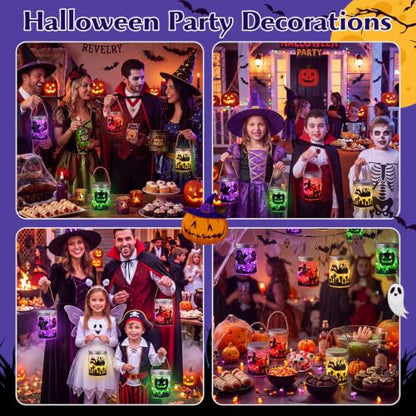 24 Sets Halloween Crafts Kits DIY Haunted Plastic Mason Jar - style: Haunted