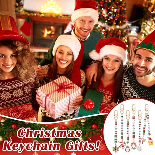 Tondiamo 2823 Pcs Christmas Bead Keychain DIY Craft Making Kit Christmas Key Ring Charms Letters Beads String for Xmas Gift Jewelry Key Ring Backpack Accessories - style: Modern, Traditional