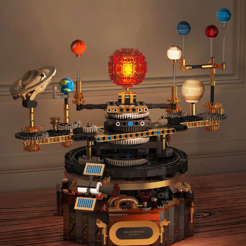 Electric Solar System -Building Blocks,1098 PCS STEM Space Model for Adults - color: Solar System