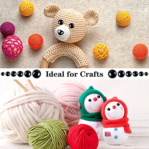 UPINS 180 Pcs Large Safety Eyes and Nose with Washers for Amigurumi - color: Black