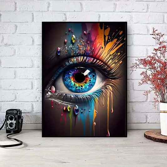 Eye Diamond Painting Kits For Adults,5D Diamond Art Round Diamond Dots Kits - color: Eye