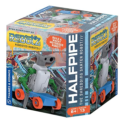 Thames & Kosmos ReBotz: Halfpipe - The Shredding Skater Robot | Build a Wacky Motorized Robot! | Collect All 4 | Combine to Make New Robotic Creations | Great Stocking Stuffer, Easter Basket Goodie - style: Halfpipe - The Shredding Skater Robot