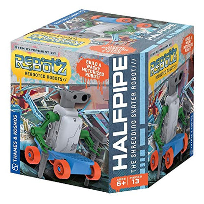 Thames & Kosmos ReBotz: Halfpipe - The Shredding Skater Robot | Build a Wacky Motorized Robot! | Collect All 4 | Combine to Make New Robotic Creations | Great Stocking Stuffer, Easter Basket Goodie - style: Halfpipe - The Shredding Skater Robot