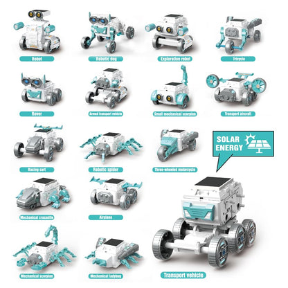 Solar Robot Kit 16 in 1 for Kids Ages 8-12, STEM Science Building Toys, DIY Educational Solar Powered Robot Toy, Engineering Learning Construction Set, Birthday Gifts for Boys Girls
