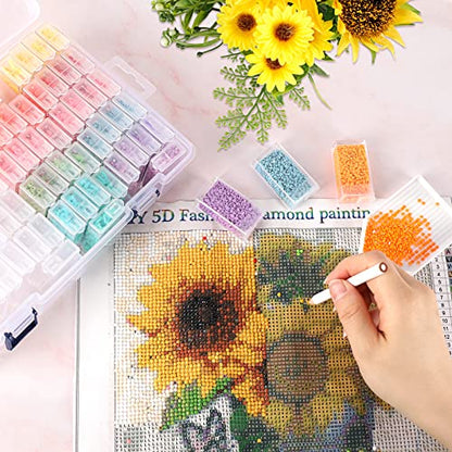 SGHUO Diamond Painting Storage Container 120 Slots Bead Organizer Box Tools - style: 120