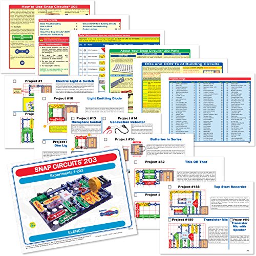 SNAP CIRCUITS 203 STEM Electronics Kit, 200+ Projects, Ages 8+