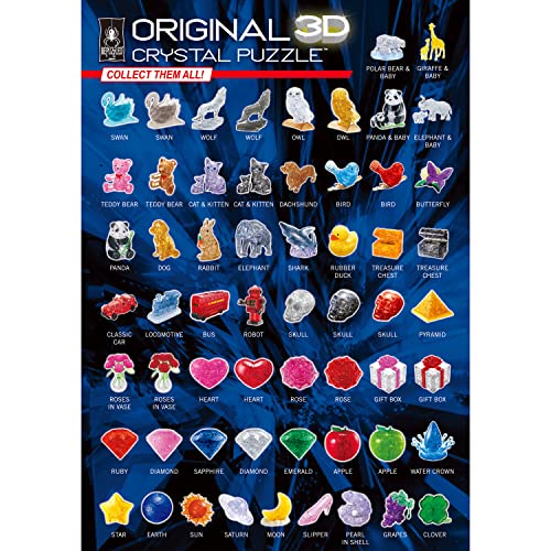 Blue Owl Crystal 3D Puzzle, 42-Pc Brain Teaser, Ages 12+ - color: Blue