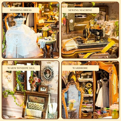 Book Nook Kit DIY Miniature House 3D Wooden Puzzle - Dream Dress Studio - color: Dream Dress Studio