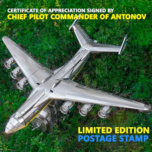METAL-TIME ANTONOV Mriya AN-225 Official DIY Mechanical Model Kit - Cargo Aircraft 3D DIY Kit - Airplane Working Model - Ukrainian Dream