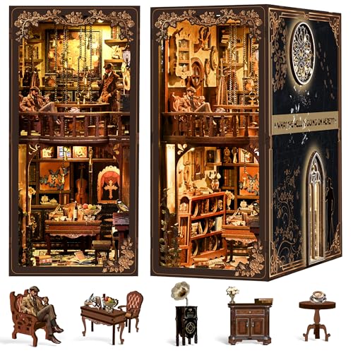 CRIOLPO Book Nook Kits for Adults - DIY Miniature House Kit with LED Lights - color: The Mystery of the Hidden Box