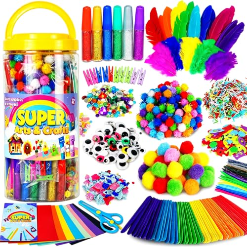 FUNZBO Arts and Crafts Supplies for Kids - Kindergarten School Craft Kit - size: Jar Set (Large)