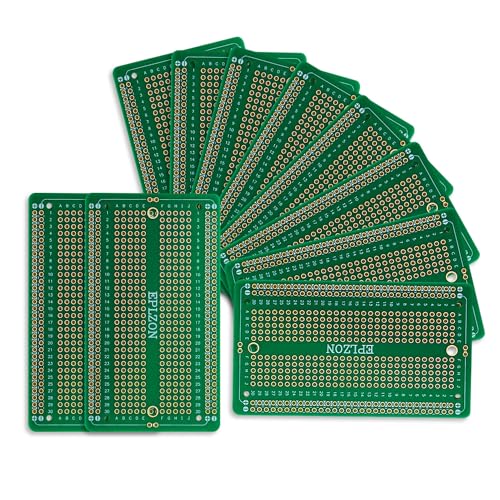 10 Pcs Solderable Breadboard PCB Board Gold-Plated Solder Breadboard for DIY Electronics Projects Apply to Soldering Projects 3.5"x2.05" (Green) - color: Green