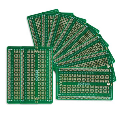 10 Pcs Solderable Breadboard PCB Board Gold-Plated Solder Breadboard for DIY Electronics Projects Apply to Soldering Projects 3.5"x2.05" (Green) - color: Green