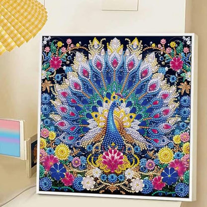 JATOK Diamond Art Kits for Adults, Peacock, Special-Shaped Gems - color: Amber