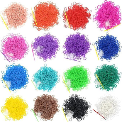 3000 Loom Rubber Bands Refill Kit,75 S-Clips & 5 Hooks Bracelet DIY Green - color: Green