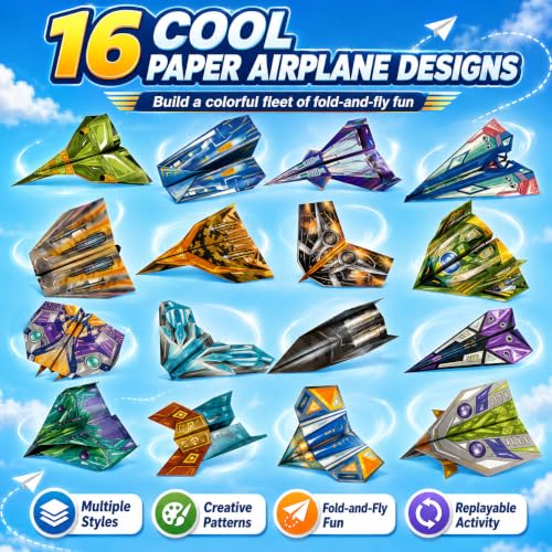 Xuoent Paper Airplane Kit, Origami Kit for Kids, World Classic Paper Planes - color: Green