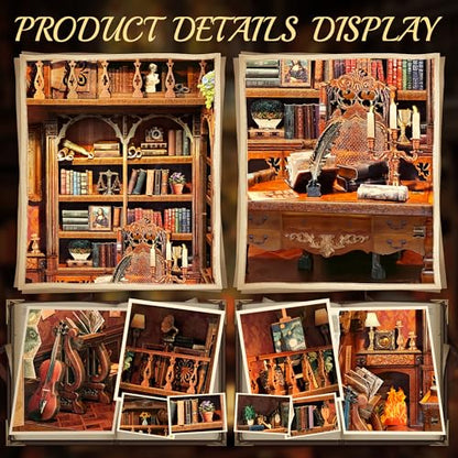 CRIOLPO Book Nook Kits for Adults DIY Miniature Dollhouse Kit for Adults - color: Time Bookstore