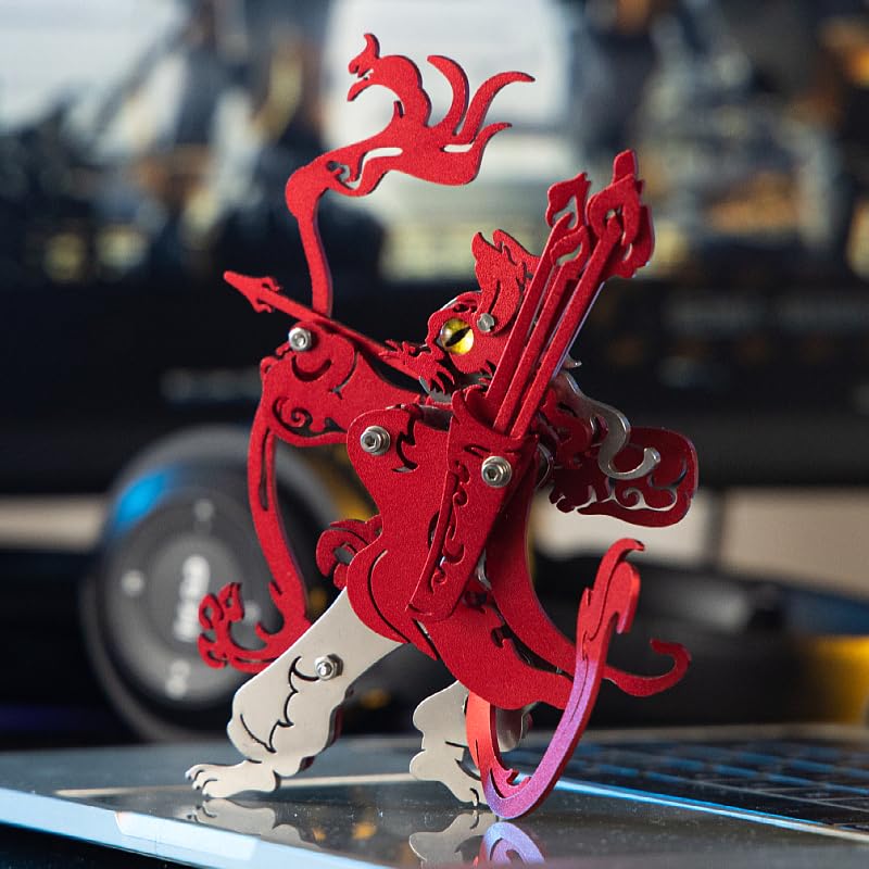3D Metal Puzzle King Cat, Red - color: King Cat Red