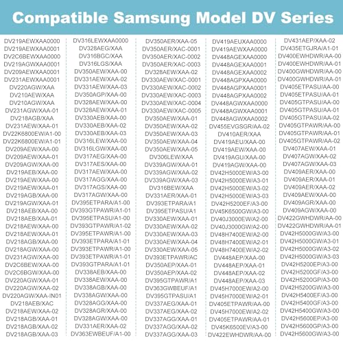 DV42H5200EW/A3 DV48J7700EW/A2 DV48H7400EW/A2 Dryer Rollers Replacement for Samsung Dryer Repair Kit, DC97-16782A Dryer Rollers, DC93-00634A Idler Pulley, 6602-001655 Belt